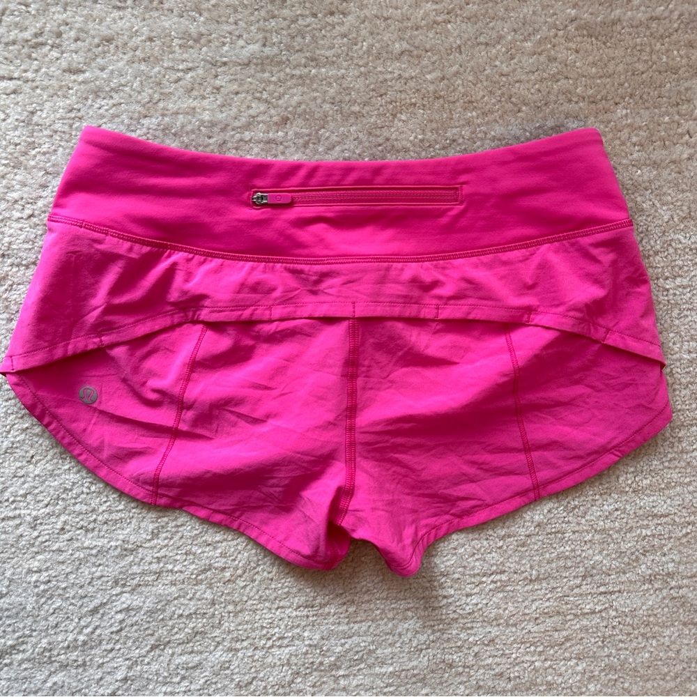 Lululemon Sonic Pink Speed Up Shorts size 4
